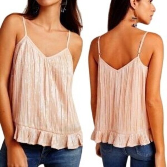 Anthropologie Amelie Pastel Pink Sequin Top - Picture 1 of 5
